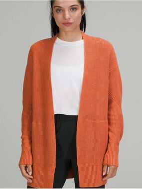 Lululemon Cashlu Sweater Wrap Heathered Pink Savannah Size L – Excellent